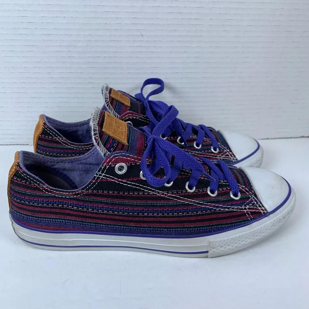 Converse All Star Striped Low Top Junior Sneaker Shoe 648867F Size 5.5 (S128)